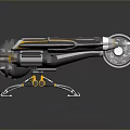 Futuristic Metallic Spaceship With Silver Gold Accents Sleek Aerodynamic Design