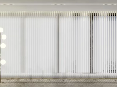 White Venetian Blinds Enhance Modern Room Window With Soft Light Decor 3d model