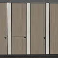 Modern Wooden Doors With Four Panel Design And Metal Handles For Interior