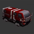 Red And White Ambulance With Modern Stylish Design Windows And Wheels