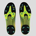 Yellow Orange Gradient High Top Soccer Cleats With Cleated Sole And Branded Design