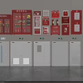 Fire Equipment Store Interior With Red Fire Cabinets Extinguisher Cabinets And White Fire Doors