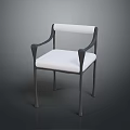 Modern Furniture Chair With White Cushion Backrest And Black Armrests Legs