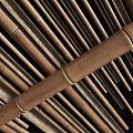 Garden Natural Bamboo Fence Design With Handcrafted Poles And Traditional Wooden Structure