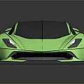 Green Sports Car With Sleek Modern Design Unique Wheels And Aerodynamic Body