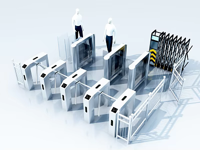 Public Facilities Security Turnstiles With Different Types For Access Control Management 3d model