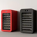 Sleek Red And Black Compact Mini Fridges With Multiple Storage Shelves And Modern Design