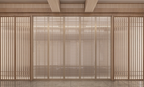 New Chinese-style partition Changhong glass partition 3d model