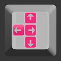 Modern Computer Keyboard With Pink Arrow Keys And White Stylish Design 3d model