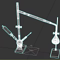 Scientific Laboratory Experimental Setup With Condenser Flask Retort Stand And Clamps