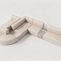 Modern Irregular Shaped Sofa With Beige Upholstery And Modular Design Elements 3d model