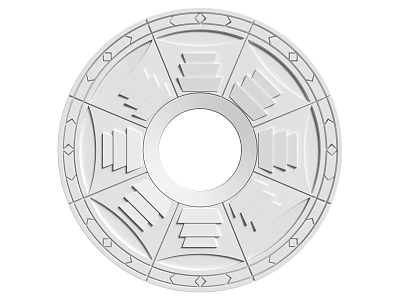 Modern Ceiling Light Plate With Geometric Patterns And Circular Center Design 3d model