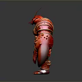 Red Lobster Humanoid 3D Model With Muscular Build And Armored Claws Antennae