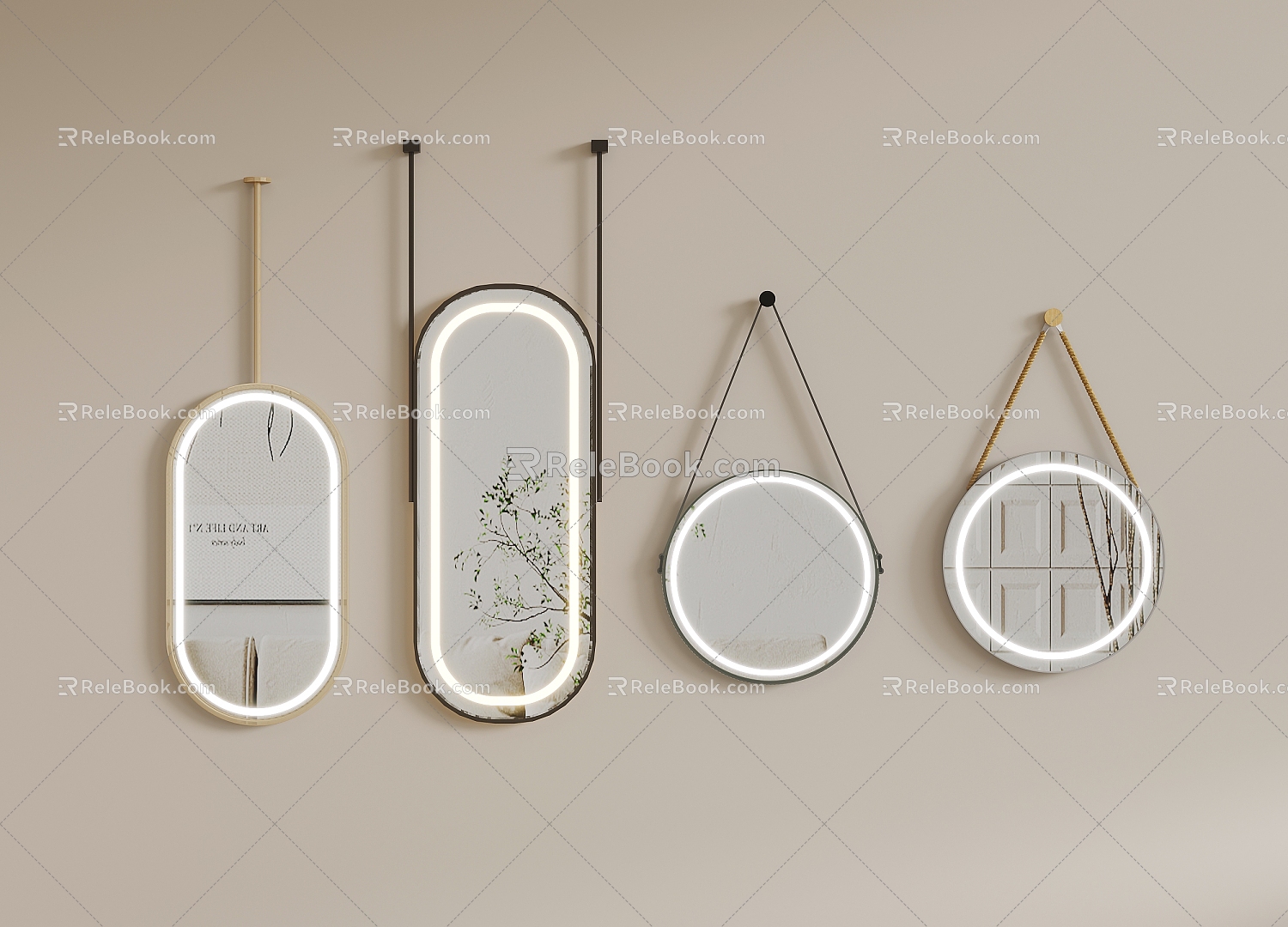 Hanging mirror mirror makeup mirror 3d model