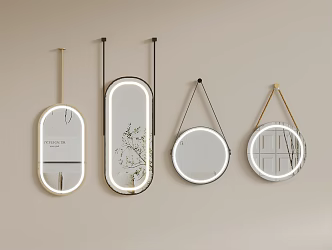 Hanging mirror mirror makeup mirror 3d model