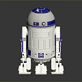R2 D2 Robot Figure With White And Blue Color Scheme Classic Design