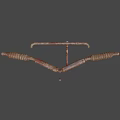 Rusted Metal Hand Tool With Coiled Spring And Curved Metal Parts