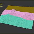 3D Garden Landscape Design With Rolling Hills Central Green Area And Water Body