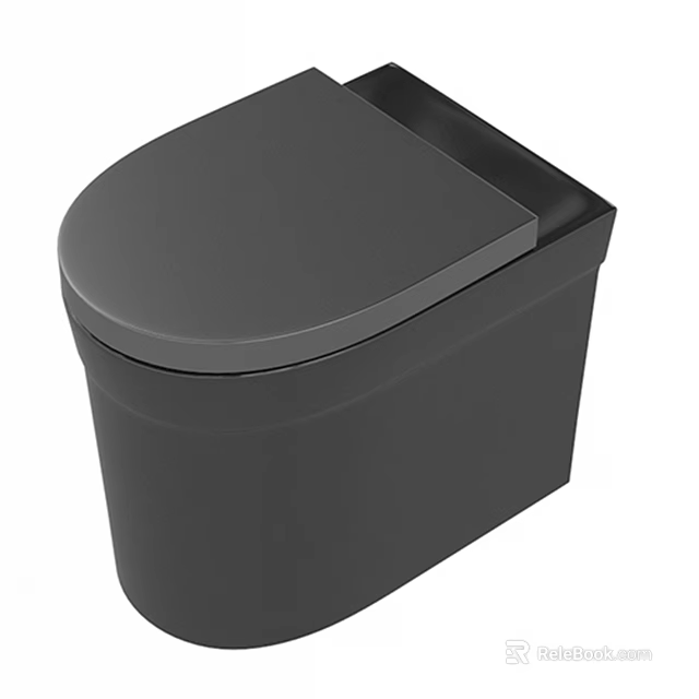 Modern Black Toilet In Bathroom Combination With Sleek Compact Contemporary Design 3d model 