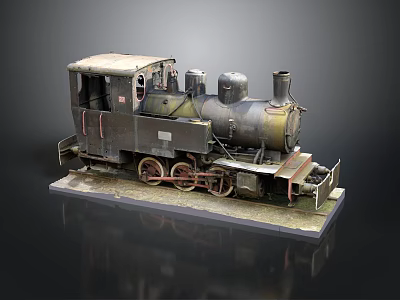 Vintage Steam Train Model With Old Fashioned Locomotive Design And Detailed Wheels 3d model