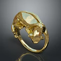Unique Gold Skull Ring Design With Shiny Metallic Finish And Intricate Details