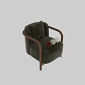 Brown Velvet Single Sofa With Modern Wooden Armrests And Comfortable Design