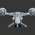 Detailed Cosmic Spaceship Model With Dual Engines And Transparent Structure