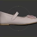 Girls' Pink Leather Flat Shoes with Butterfly Decoration for Daily Use