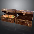 Vintage Wooden Storage Chests With Ornate Carvings And Decorative Metal Clasps