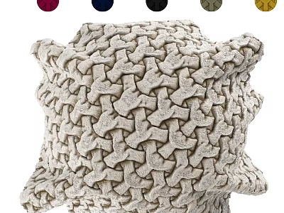 Woven Textured Decorative Cushion With Neutral Color And Multiple Color Options For Home Decor 3d model
