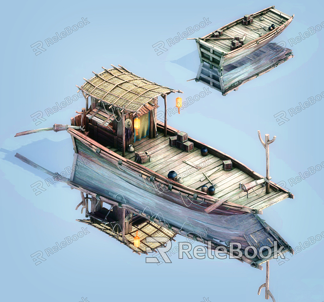 New Chinese Boat Small Wooden Boat model