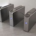 Public Facility Access Control Turnstiles Featuring Metal Construction And Digital Displays 3d model