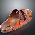 Roots Brown Leather Sandals With Two Buckle Straps And Branded Footbed For Daily Use