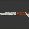 Premium Silver Blade Knife With Red Wooden Handle And Reflective Surface