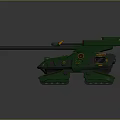 Futuristic Green Military Vehicle With Mechanical Design And Large Cannon