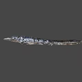 Realistic Prehistoric Marine Reptile With Long Snout Streamlined Body On Dark Blue Background