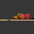 Fresh Red and Green Apples with Sliced Oranges on Wooden Cutting Board and Kitchen Knife