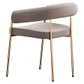 Modern Stylish Accent Chair With Light Gray Upholstery Gold Metal Legs And Curved Arms