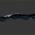 Detailed 3D Mountainous Terrain Model With Snowy Peaks Glaciers and Blue Lakes