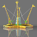 Giraffe Themed Playground Equipment With Colorful Trampoline Areas For Kids Fun