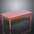 Wooden Long Table With Decorative Legs And Patterned Tabletop Modern Home Furniture Piece