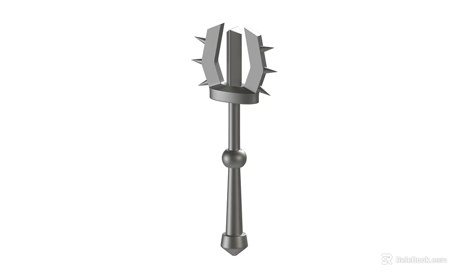 Durable Metal Hardware Tool With Spiked Head And Ergonomic Grip Handle 3d model 