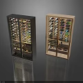 Modern Double Wine Cabinets With Glass Doors And Wooden Finish For Wine Storage