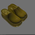 Yellow Plastic Slippers With Textured Surface And Comfortable Non slip Sole