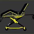 Black And Yellow Mobile Medical Stretcher With Wheels And Adjustable Structure