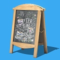 Blackboard small blackboard children blackboard billboard outdoor advertising board sidewalk sign 3d model