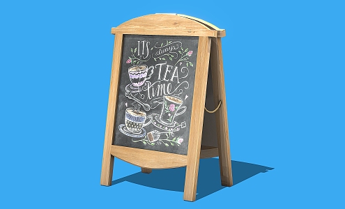 Blackboard small blackboard children blackboard billboard outdoor advertising board sidewalk sign 3d model