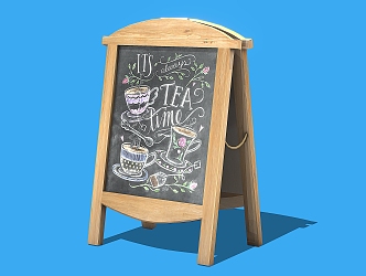 Blackboard small blackboard children blackboard billboard outdoor advertising board sidewalk sign 3d model