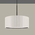 Modern Pendant Light With Pleated White Shade For Interior Space Decor 3d model