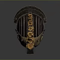 Intricate Skull Shaped Weapon With Metal Structure And Spiked Top Ornaments
